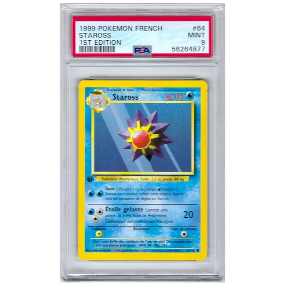 PSA 9 Staross Starmie Mint 64/102 French Base 1st Edition 1999 Pokémon 56264877 - Picture 1 of 2